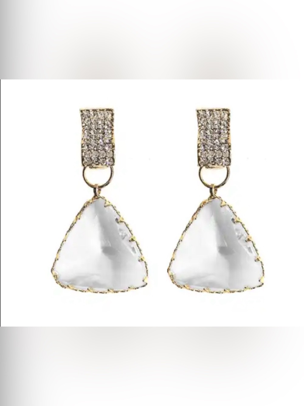 Dangling Delta Crystal Earrings